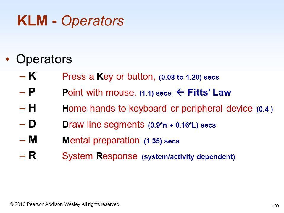 Keystroke-Level Model Only Operations and Methods part of (GOMS).