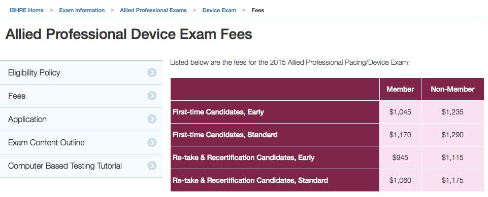 Exam Fees 180 to sit full exam* (previously 150) *If a candidate wants to sit a specialty