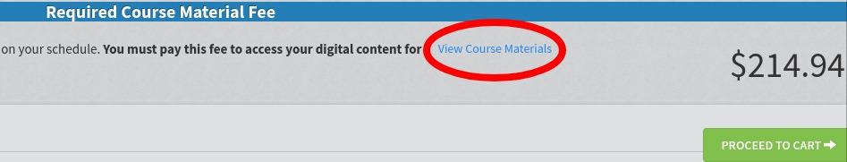 Step 4: Click on the blue View Course Materials link to see what ebooks are in your