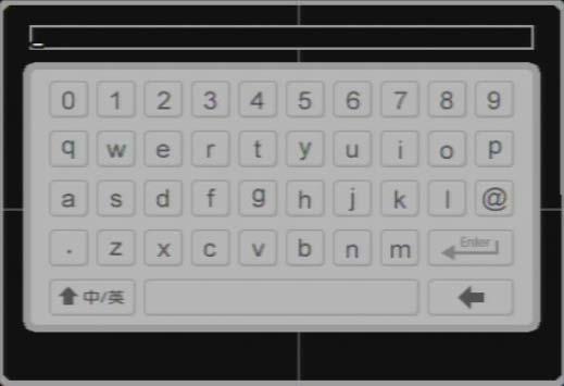 If want to input the value, move cursor to the blank and click. An input window will appear as Fig 2.12 Remote Controller. It supports digitals, letters and symbols input. Fig 2.13 Input dialog box Users can change some value by the wheel, such as time.