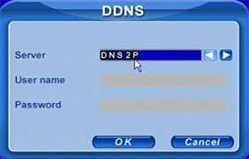 Click DDNS, a window will appear as Fig 4.14 DDNS Configuration. Now it supports DNS2P and 88IP. Users need register at www.dns2p.com or www.88ip.net. Then input register ID and password here.