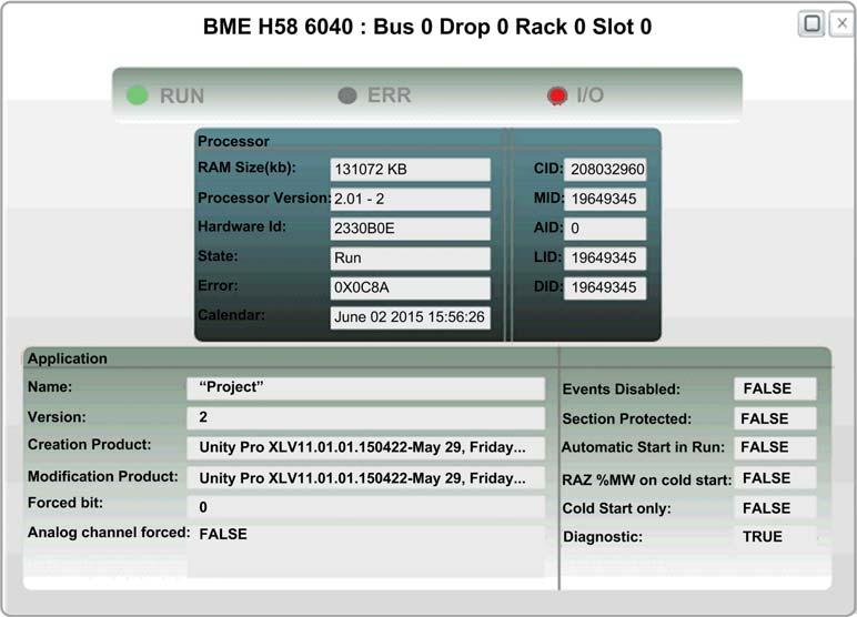 Hot Standby Diagnostics Rack Viewer Introducing the CPU Status Page The BMEH584040 and BMEH586040 Hot Standby CPUs include a Rack Viewer web page.