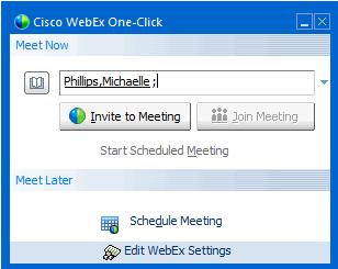 Invite Attendees to a Meeting in Progress After you start a One-Click Meeting you can invite attendees using the One-Click panel. To invite attendees to a meeting already in progress: 1.