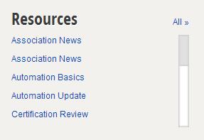 Resources Widget The resources widget pulls information from an Ektron admin form and populates the