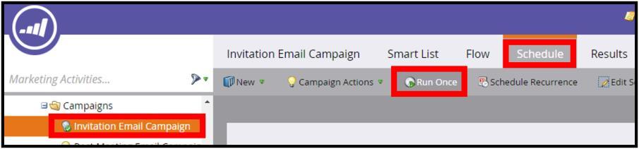 Once you are ready to send out your invitations, click on your Email Invitation Campaign from the Marketing