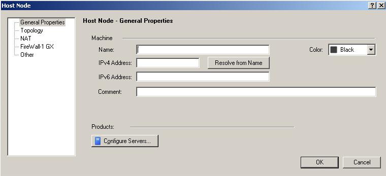 6. Select General Properties in the left pane and enter the Name and IPv4
