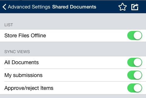 information for a SharePoint site: 1. Tap the sites icon to display your list of sites. 2.