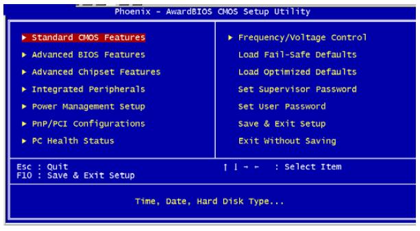 8.0 Award BIOS Setup Awards BIOS ROM has a built-in Setup program that allows users to modify the basic system configuration.