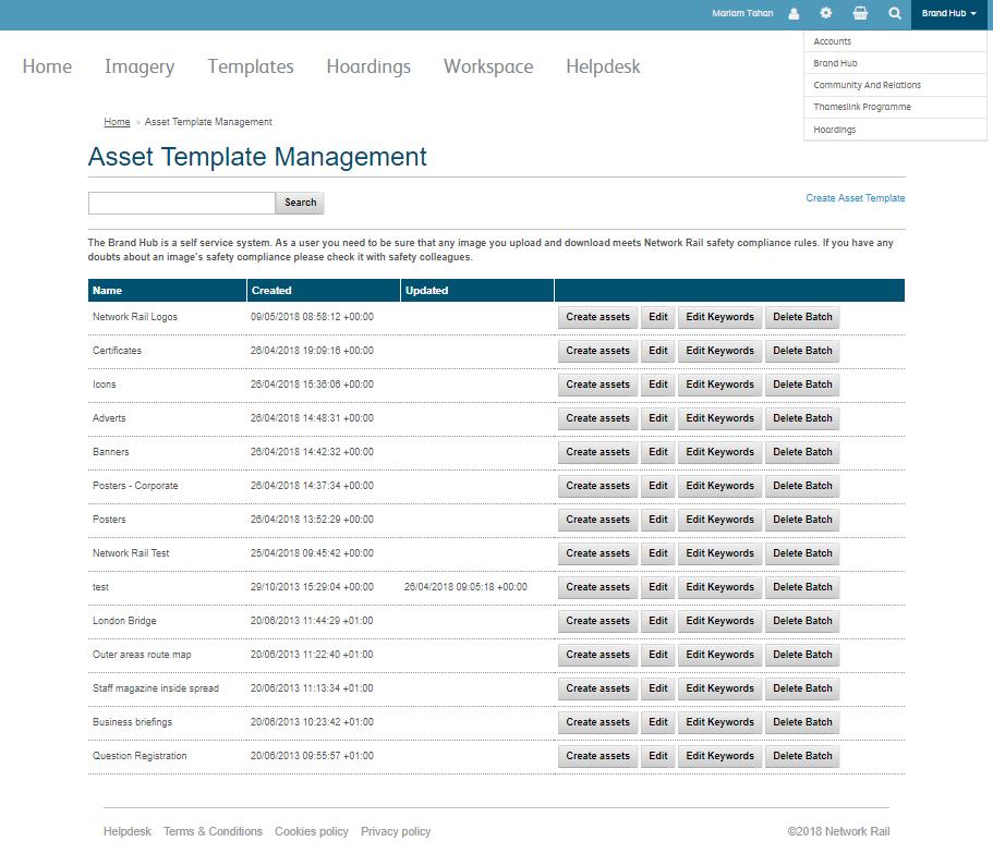Asset Template Management Asset templates are used to assign information common to all the assets you are uploading so that you do not have to edit them individually.