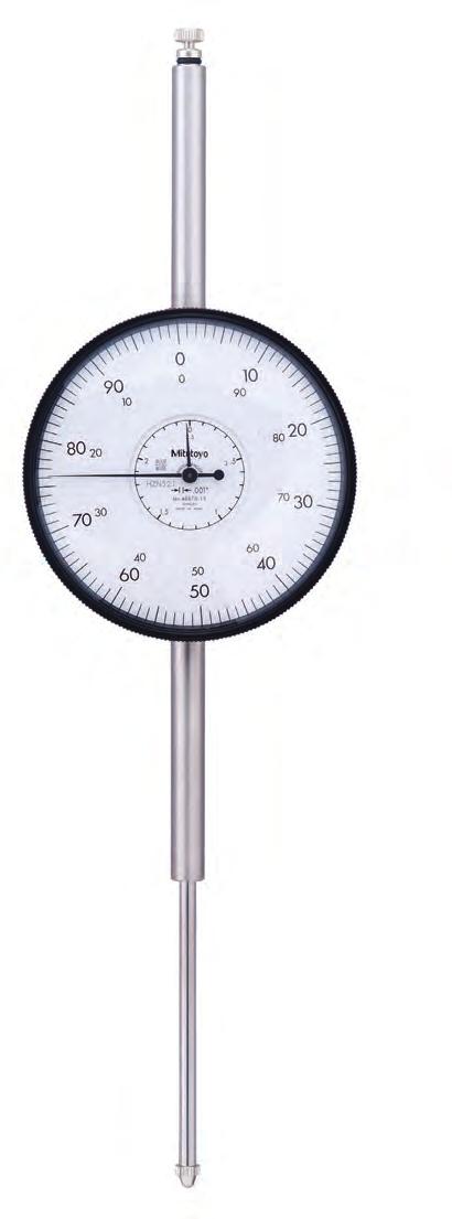 Dial Indicators SERIES 4 Large Dial Face Dial gauges with a large-diameter (92mm / 3.62 ) graduation face to ease reading. All types come with limit pins and an outer frame clamp as standard.