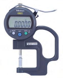 Thickness Gages SERIES 547, 7 Tube thickness measurement ø3 547-361S 7360 ø3.5 ball 20 21 Inch/ Digital Type Range Resolution Accuracy force Indicator 0 -.