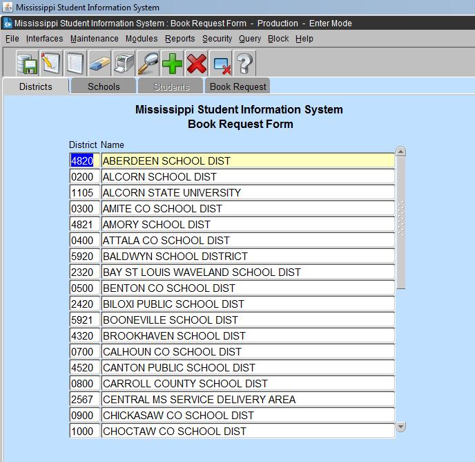 Click on the Districts tab. Your assigned district will be highlighted.