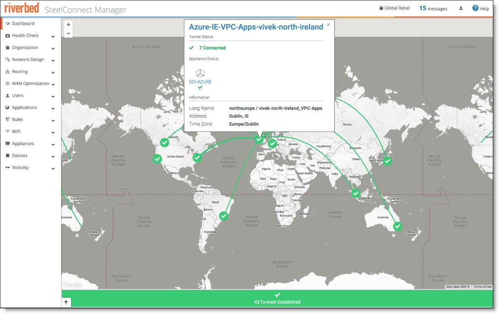 Deploying SteelConnect gateway in Azure with SteelHead Azure Cloud Topologies When fully deployed, the gateway appears as online in the Azure region and the tunnels appear from the newly provisioned