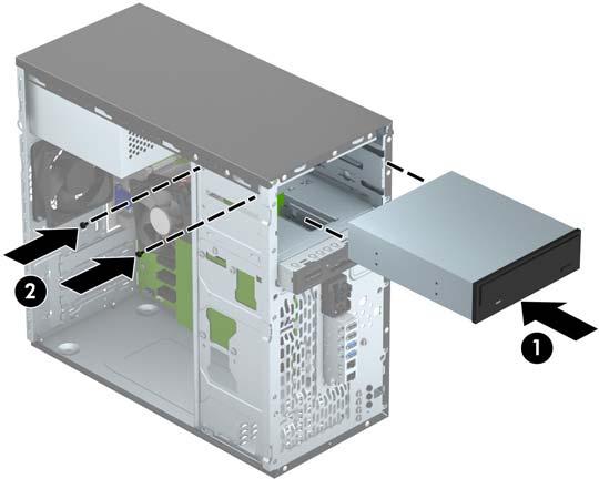 Refer to Installing and removing drives on page 21 for an illustration of the extra mounting screws location.