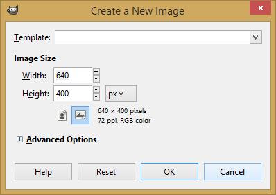 Lesson 2 Designing and Creating New Images Creating a new Image File: To create a new image file (New Image) from the File menu choose New, a dialogue box appears which requests the dimensions of the
