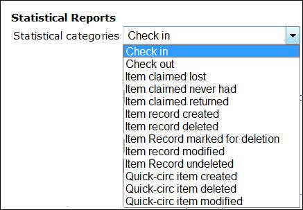 Polaris SimplyReports Guide 4.1 Using SimplyReports 11 Create a statistical report Follow these steps to create a statistical report. 1. Select the main tab for the type of statistical report.