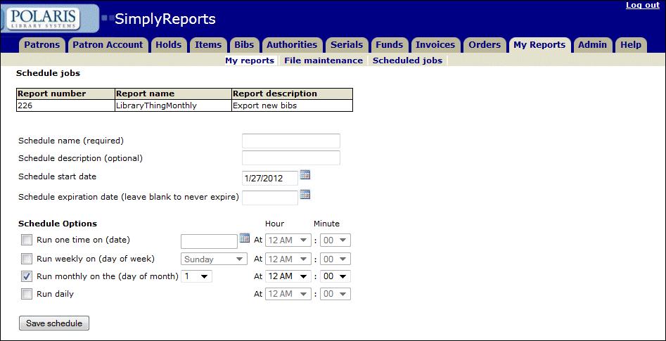 Polaris SimplyReports Guide 4.1 Using Export Express 32 9. To see your saved report, select the My Reports tab. 10.
