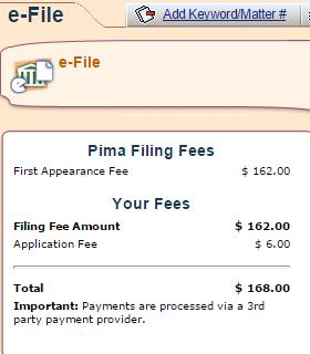 This field lists any Filing or Application fees that are due The Application Fee for