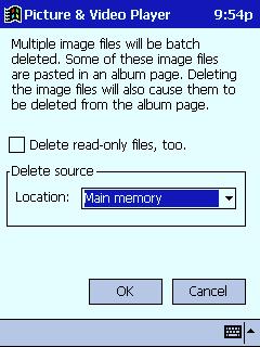Check this box if you want to delete read-only files, too. If you want, you can use this box to specify the source folder of the files. See "About source folders" for more information. 4.