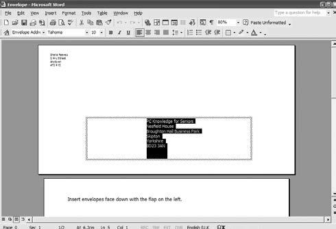 Printing Envelopes in Microsoft Word P 730 / 15 method. Whenever you want to print an envelope, follow these steps: 1. In Office 2007, click the Office button and choose Open.