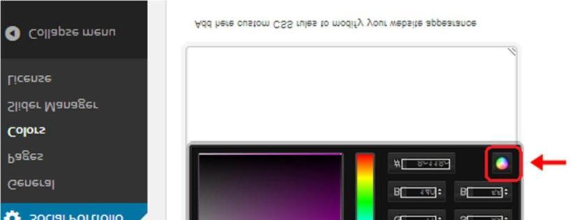 You can also customize CSS by adding desired CSS codes on the space provided just below the color picker. 4.