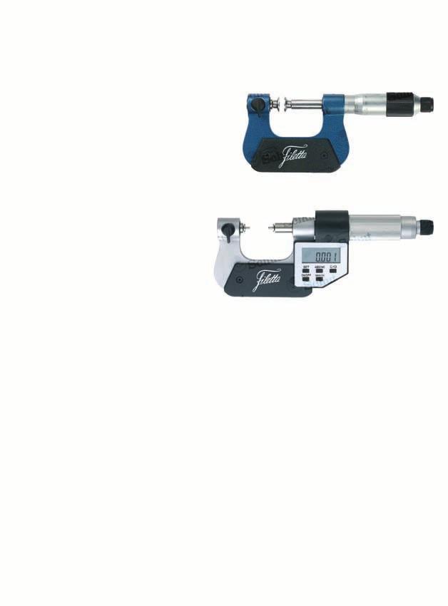 Universal micrometers Thanks to the seven interchangeable measuring inserts, which are available as an option, you are very flexible with these micrometers. range: 0-200. 906.791 Analog: graduation 0.