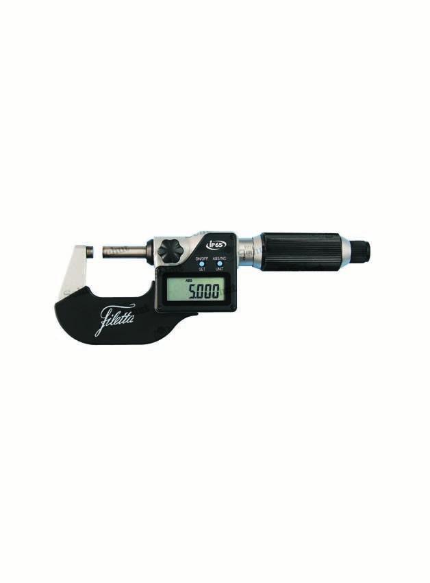 micrometers IP65 These digital micrometers have an IP65 classification and are therefore not only resistant to dust but can also withstand water jets.