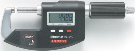 + 3-9 Digital Micrometer Micromar 4 EWS with sliding spindle IP2 ABS USB MarConnect RS232C Digimatic DIN 863-1 Functions: RESET (Zero setting the display for Relative measurement) ABS (Switch between