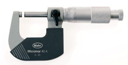 - 3-12 Micrometer Micromar 4 A DIN 863-1 Hard lacquered steel frame Spindle and anvil made of hardened steel, carbide tipped Scales with satin-chrome finish Heat insulators Rapid drive with