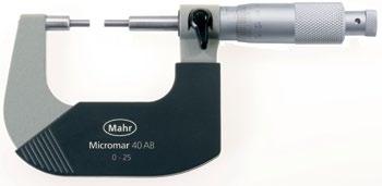 + 3-19 Micrometer Micromar 4 AB with reduced measuring faces DIN 863-3 For measuring recesses, grooves, etc.