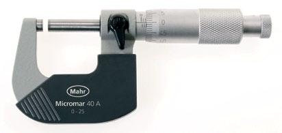 - 3-2 Micromar. Micrometer overview Micromar - Design Carbide tipped measuring faces Barrel scale Spindle Anvil Reference lines (sleeve) Thimble Ratchet Reading example: Micrometer with.