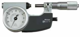 00004 for models over 50mm / 2 Measuring force: 5-10N (500-1000gf) Measuring faces: Carbide tipped Indicating Micrometers SERIES 510 Retractable anvil with indicator for threewire measurements of