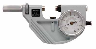 Dial Snap Meters SERIES 523 Direct go/no-go judgment for mass-produced parts. Spindle diameter:.425 / 10.8mm IP protection level: 54 Dial indication accuracy:.00005 / 1µm Indication repeatability:.