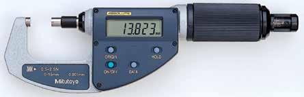 ABSOLUTE Digimatic Micrometers SERIES 227 with Adjustable Measuring Force Accuracy: Refer to the list of specifications Resolution:.00005"/0.001mm or 0.001mm Flatness:.000012 / 0.3µm Parallelism:.