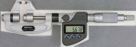Micrometers SERIES 343, 143 With Ratchet Stop for constant force. With SPC output (Series 343). With a standard bar except 0-25mm and 0-1 model. Supplied in fitted plastic case.
