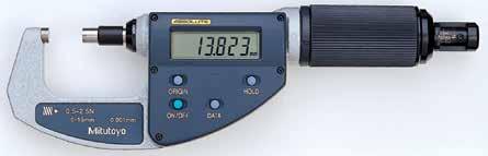 ABSOLUTE Digimatic Micrometers SERIES 227 with Adjustable Measuring Force Accuracy: Refer to the list of specifications. Resolution:.00005"/0.001mm or 0.001mm Flatness:.000012 / 0.3µm Parallelism:.