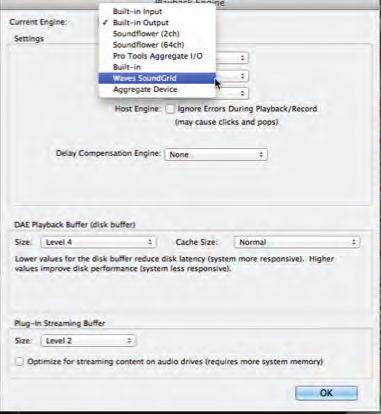 Selecting the Driver in the DAW When a DAW is part of a SoundGrid network, the SoundGrid ASIO/Core Audio driver