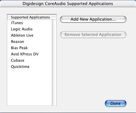 Some applications, such as Apple s itunes or QuickTime Player, also require that you configure either the Apple Sound Preferences or Apple Audio MIDI Setup to use the Digidesign CoreAudio Driver.
