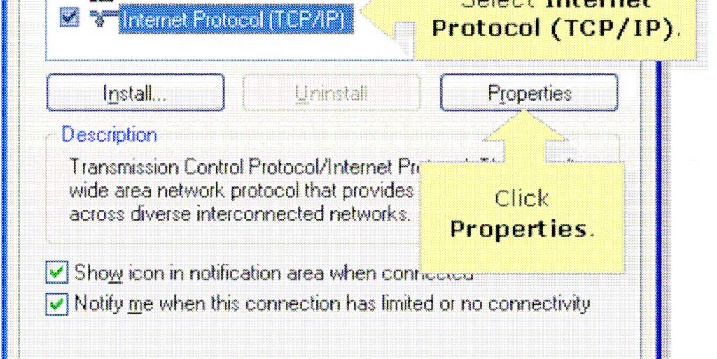 (TCP/IP) and click Properties.