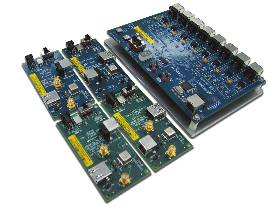 For USB OTG tests, in addition to the Infiniium oscilloscope, you will need an N547A USB OTG test fixture and an E363A power supply and 3440A digital multimeter.