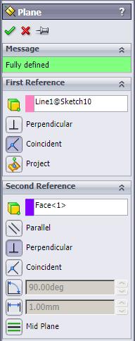 Click Plane7 on the Content menu, Fig. 79. in the Feature Manager and click Sketch on the Content menu, Fig.
