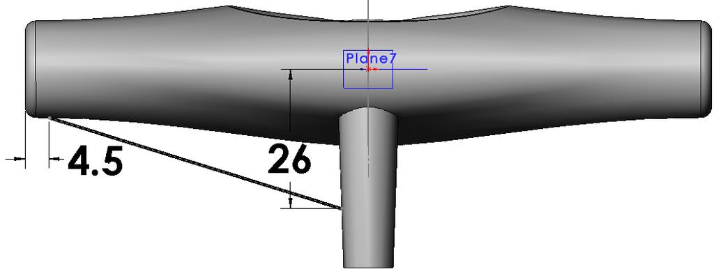 Step 6. Click Smart Dimension (S) on the Sketch toolbar. Origin Step 7. Dimension spline point to Origin 26 and 4.5 to edge of hanger as shown Fig.
