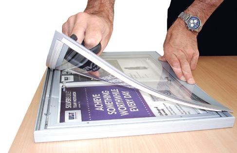 Robust Quality. Seamless design. The FlexiDisplay ClipLok is a versatile, robust and economical poster display and notice board product for exposed outdoor as well as indoor public environments.