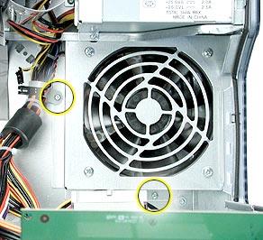 Take Apart Fan, Power Mac G4 (QuickSilvers) - 106 2. Remove the two screws that mount the fan bracket to the chassis.
