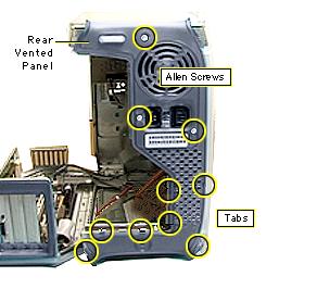 Take Apart Rear Vented Panel - 159 1. Open the side access panel. 2.