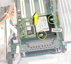 Take Apart Modem, AGP Graphics/Gigabit Ethernet/Digital Audio/QuickSilvers - 11 Warning: Use care when disconnecting or connecting the modem to the J27 connector on the logic board.