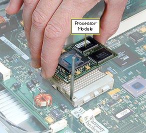 Take Apart Processor Module, PCI Graphics - 42 5. Holding the processor by the edges, gently lift it straight up to disconnect it from the logic board.