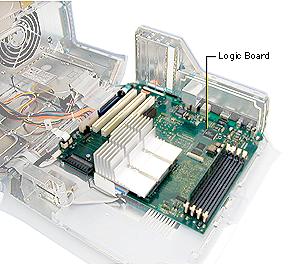 Take Apart Logic Board, AGP Graphics/Gigabit Ethernet/Digital Audio - 50 Logic Board, AGP Graphics/Gigabit Ethernet/Digital Audio Before you begin, open the side access panel and remove the