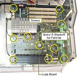 Take Apart Logic Board, PCI Graphics - 54 1. Disconnect all cables from the logic board. 2.
