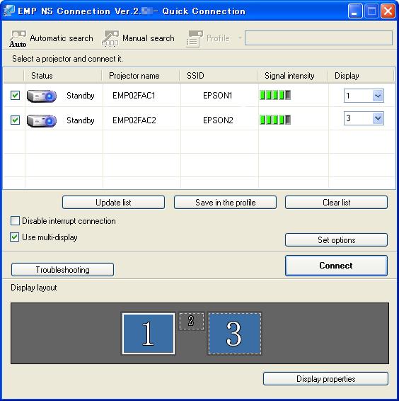 Using Multi-Screen Display 25 q Check the following points before starting EMP NS Connection when connecting via Wireless LAN.